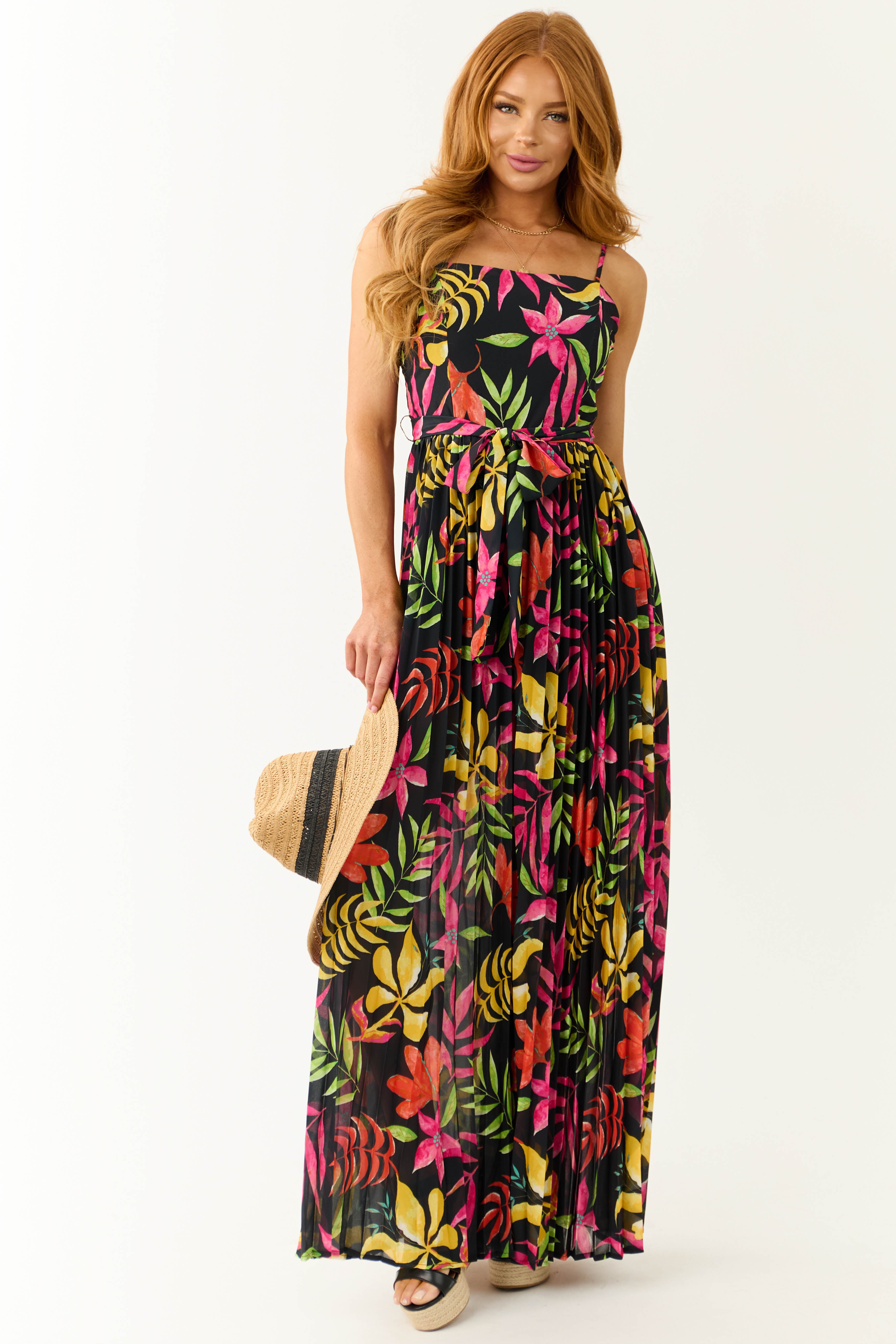 Flying Tomato Black Floral Print Jumpsuit