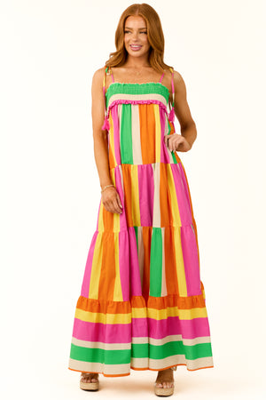 Flying Tomato Bright Multicolor Maxi Dress