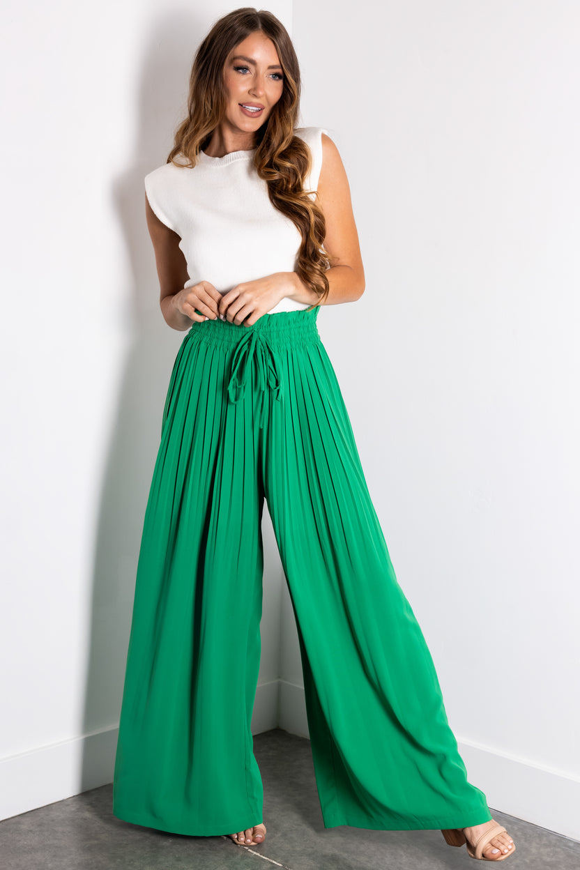 Flying Tomato Jade Pleated Wide Leg Woven Pants