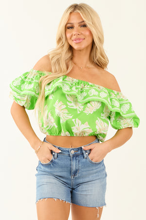 Flying Tomato Kiwi Tropical Print Top