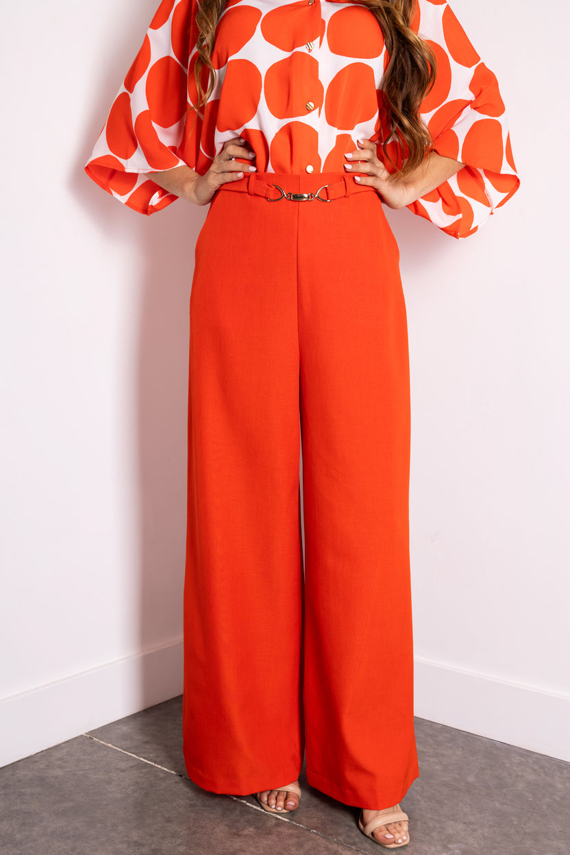 Flying Tomato Lipstick Wide Leg Pants