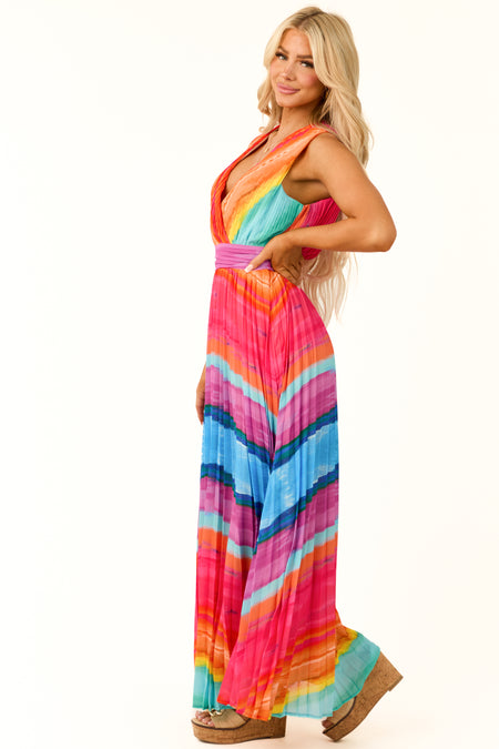 Flying Tomato Neon Multicolor Stripe Dress