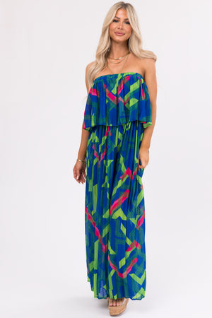 Flying Tomato Royal Blue Strapless Jumpsuit