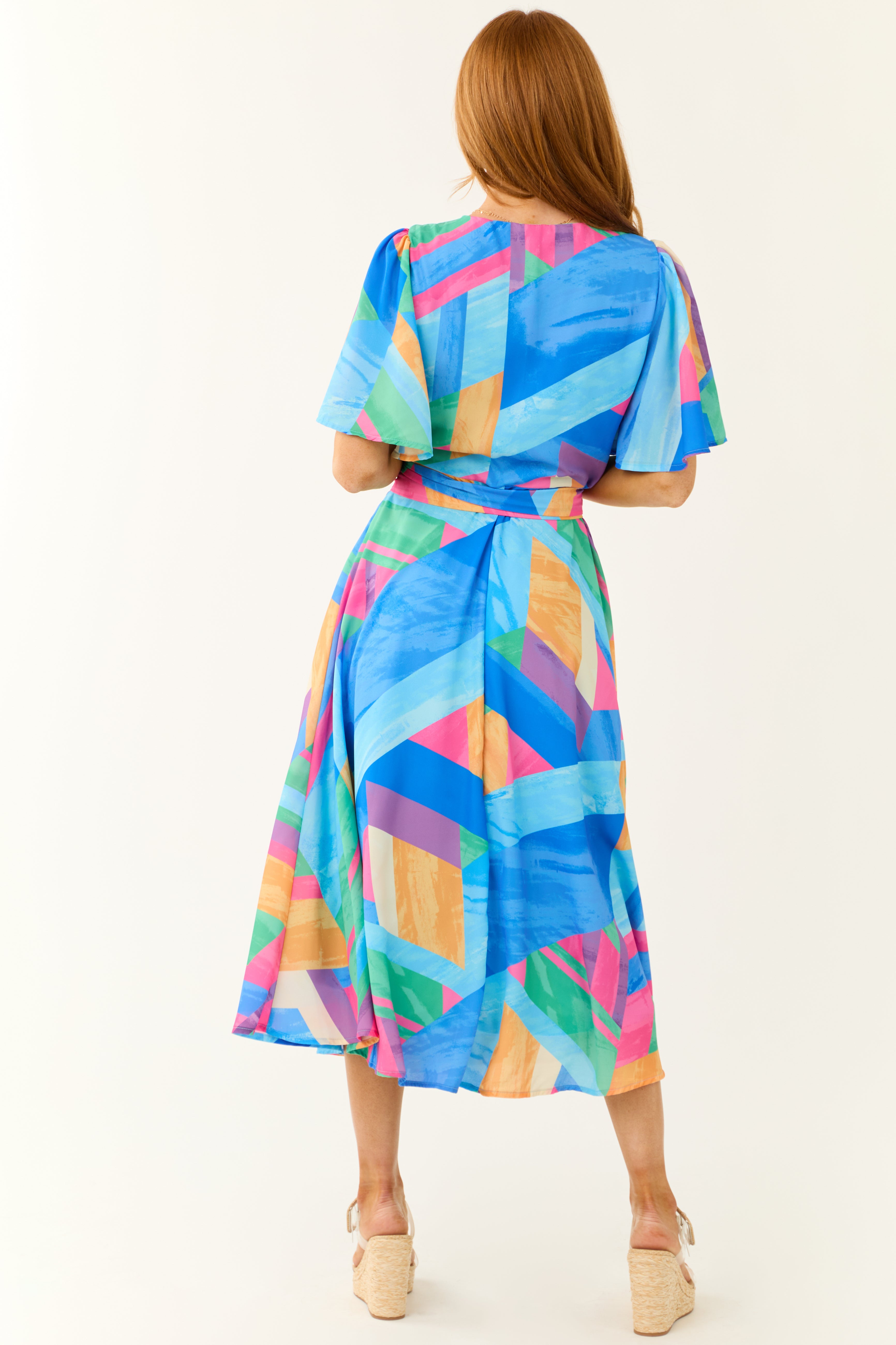 Flying Tomato Royal Blue Wrap Midi Dress