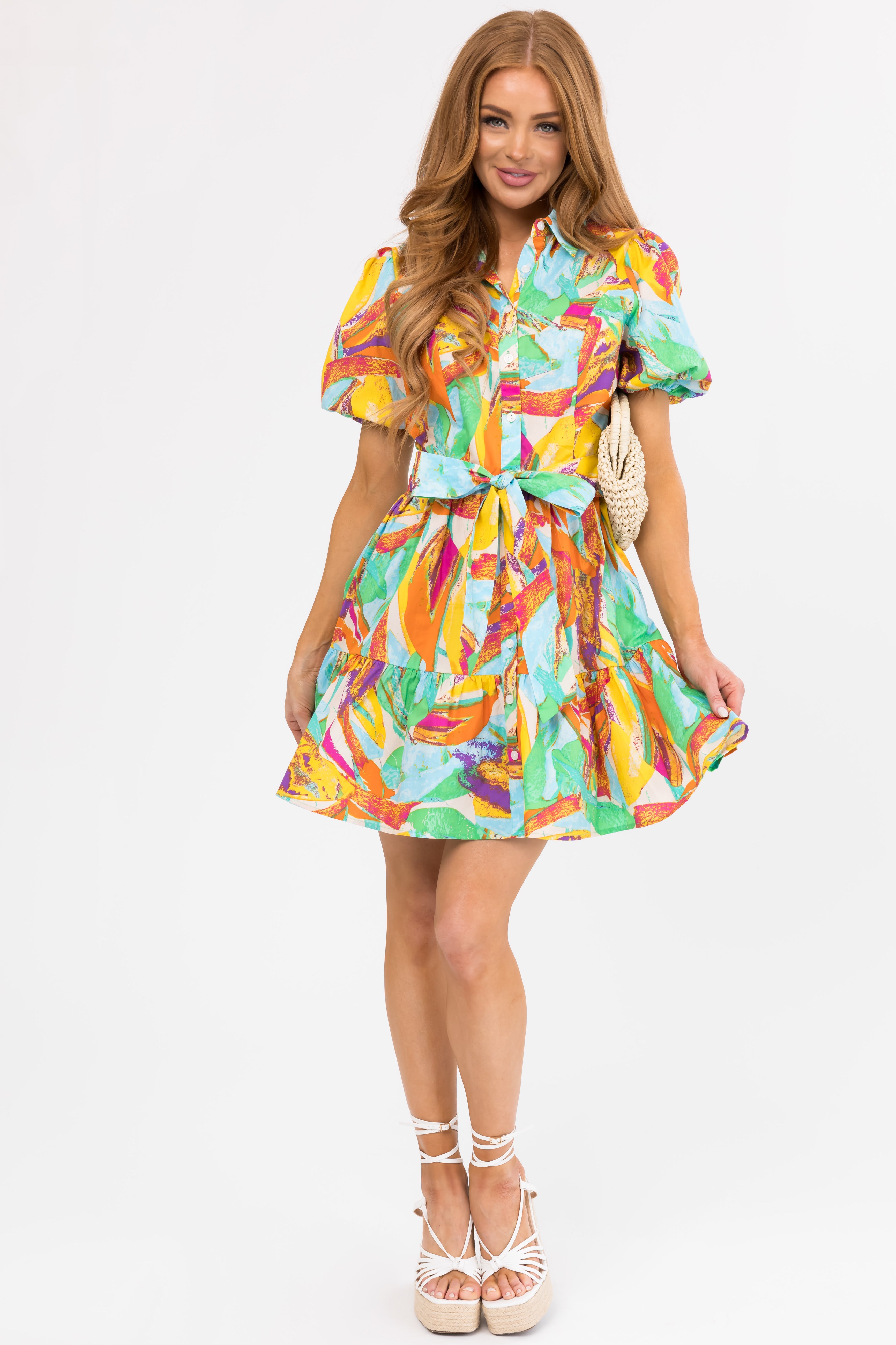 Flying Tomato Sunshine Abstract Short Dress