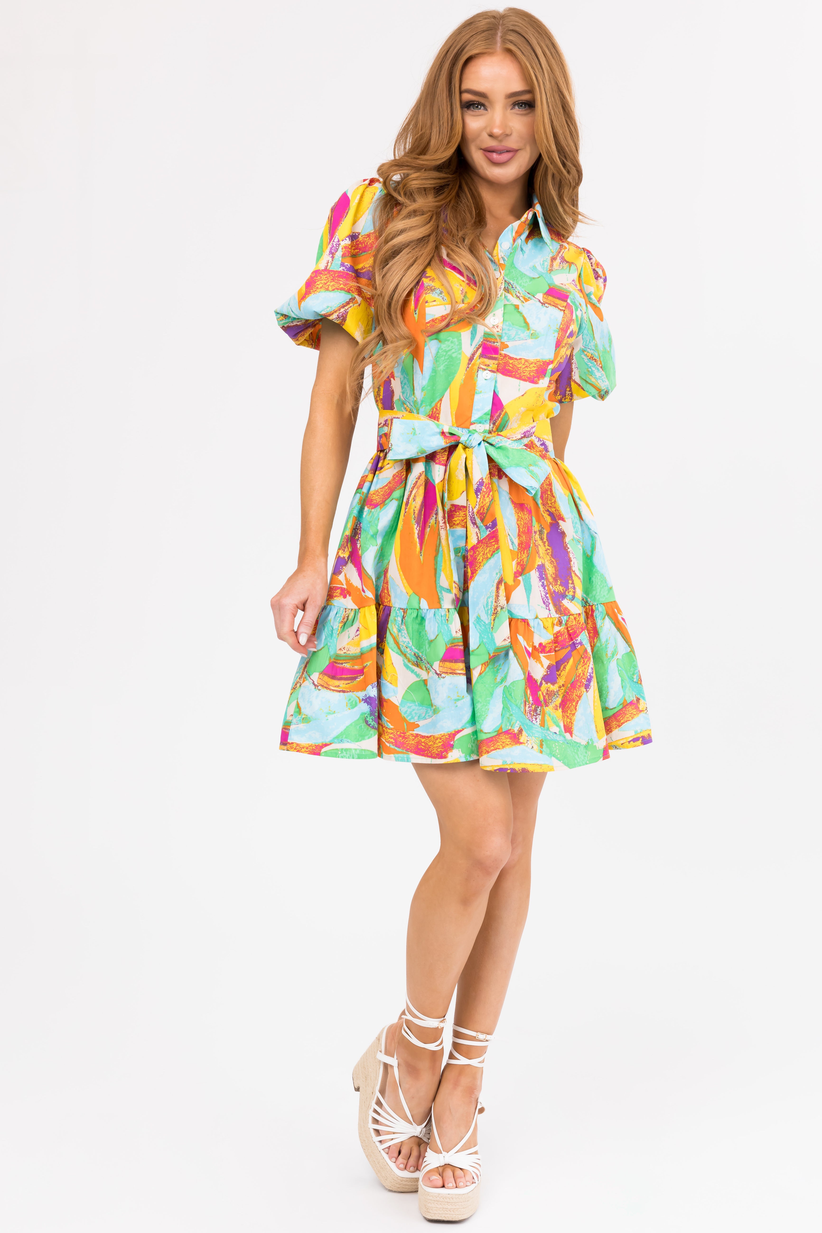 Flying Tomato Sunshine Abstract Short Dress