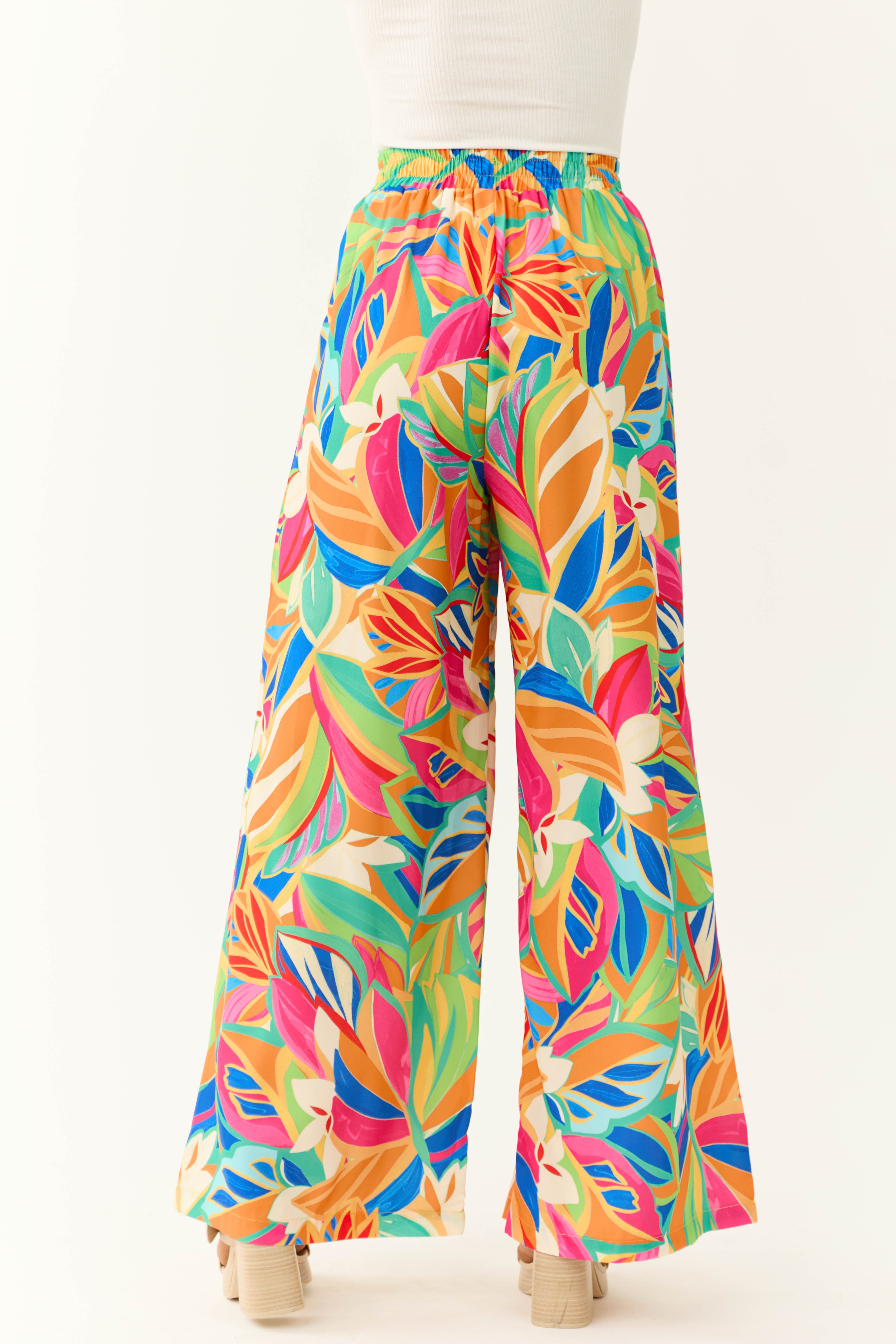 Flying Tomato Tangerine Abstract Print Pants