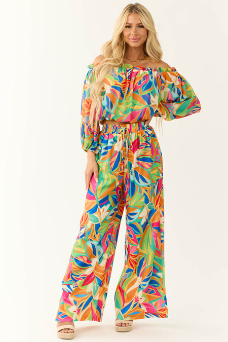 Flying Tomato Tangerine Abstract Print Pants