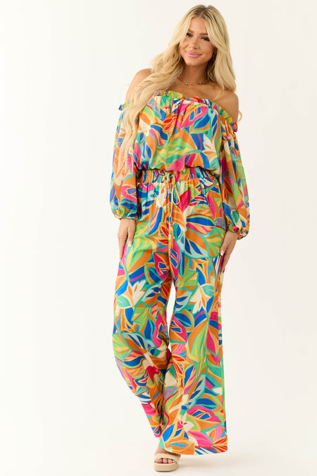 Flying Tomato Tangerine Abstract Print Pants