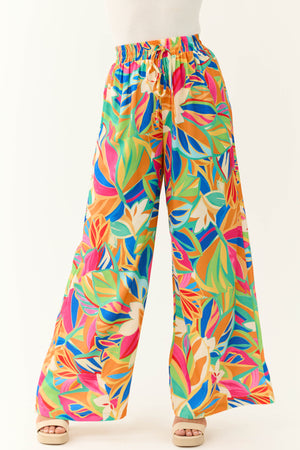 Flying Tomato Tangerine Abstract Print Pants