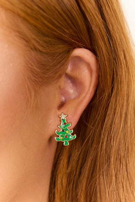 Gold Christmas Stud 3 Piece Earring Set