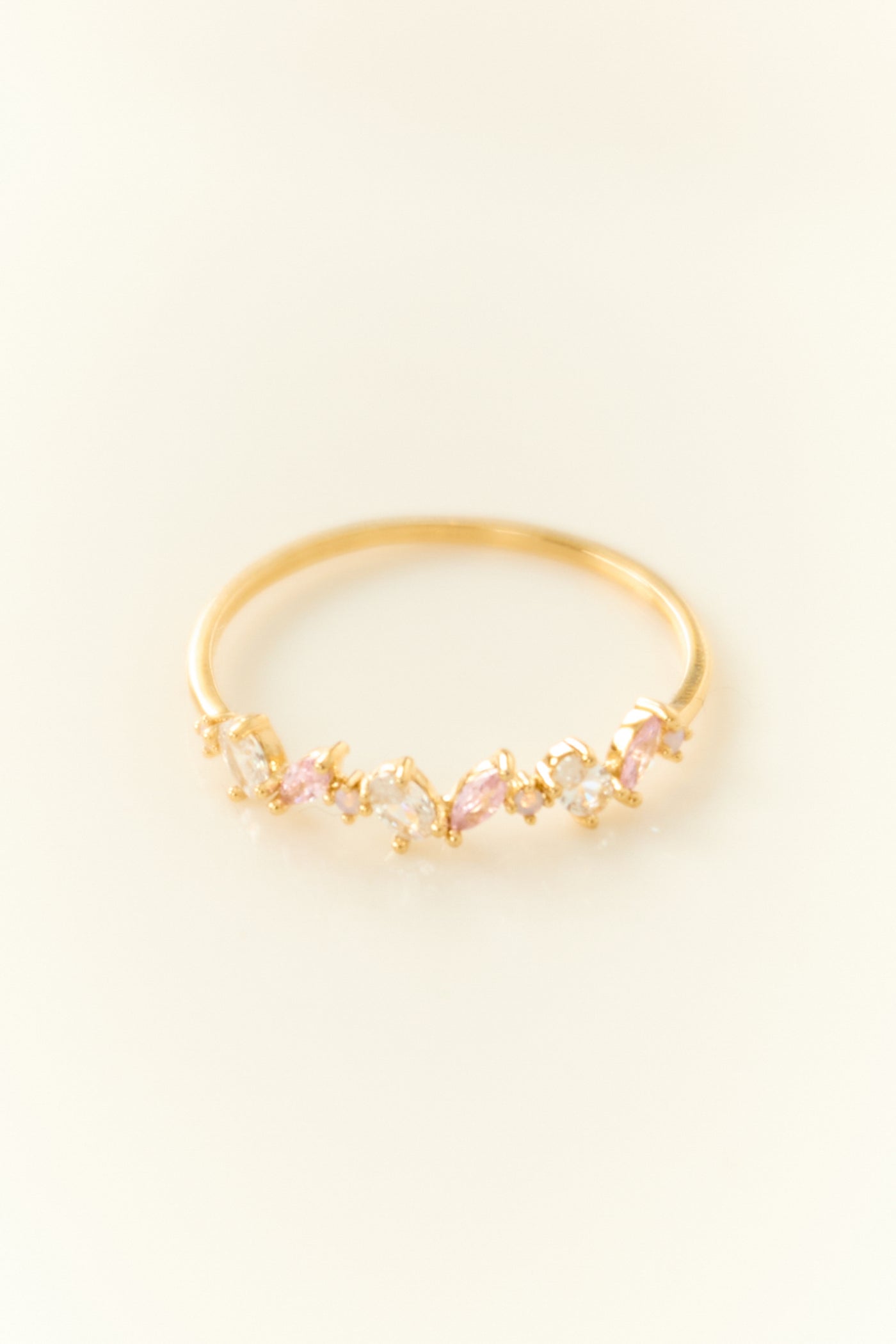 Gold Oval Rhinestone Studded Ring