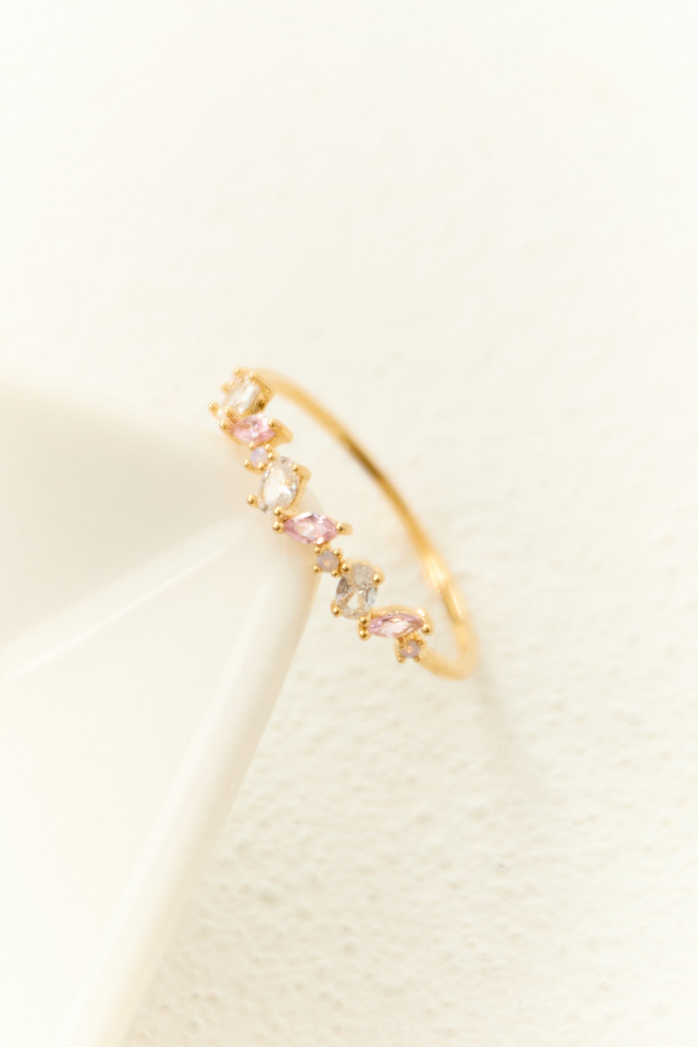 Gold Oval Rhinestone Studded Ring