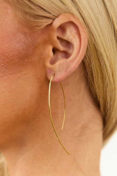 Gold Thin Wire Threader Earrings