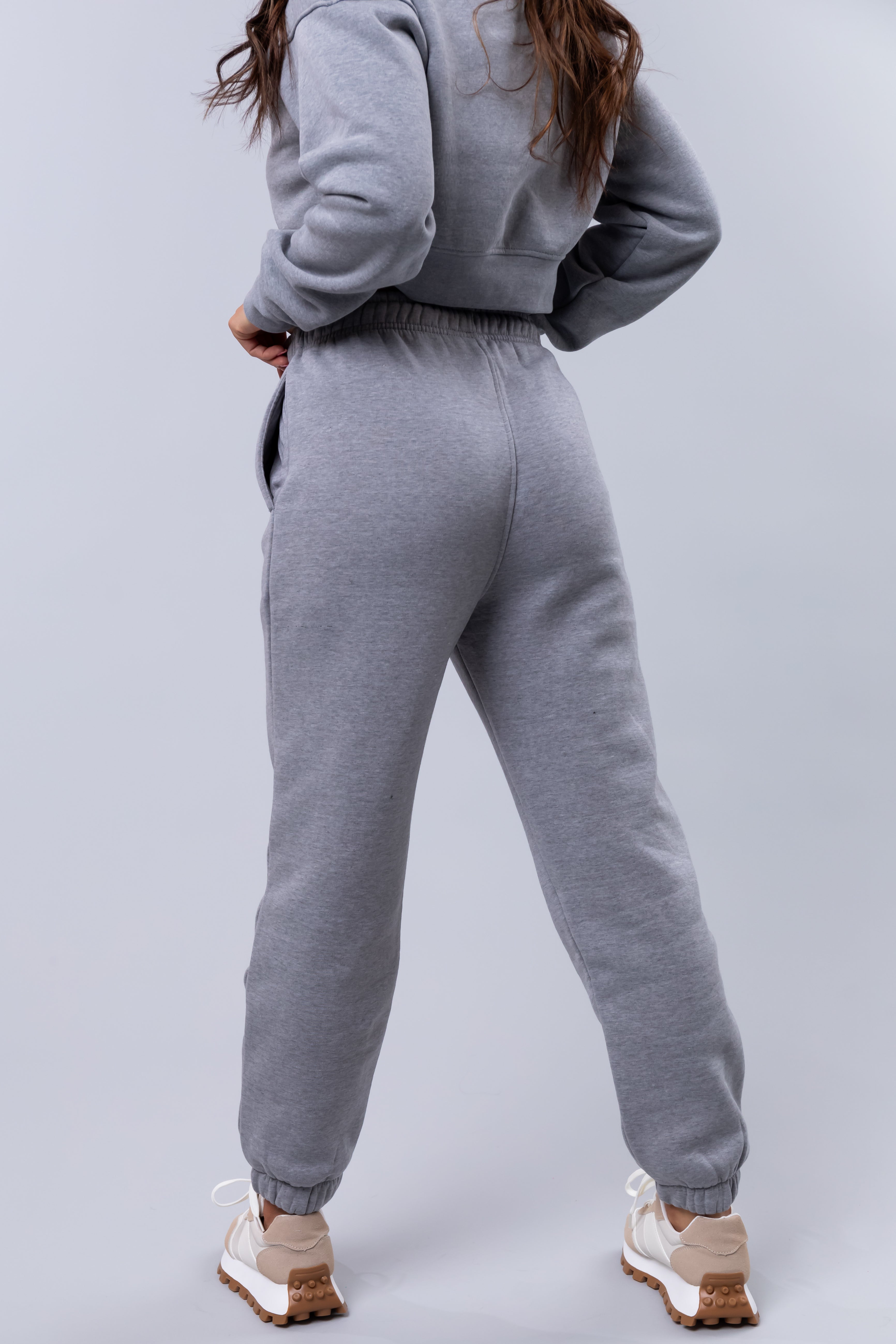 Heather Grey Fleece Drawstring Sweatpants Lime Lush Boutique