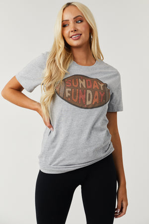 Heather Grey 'Sunday Funday' Graphic Tee