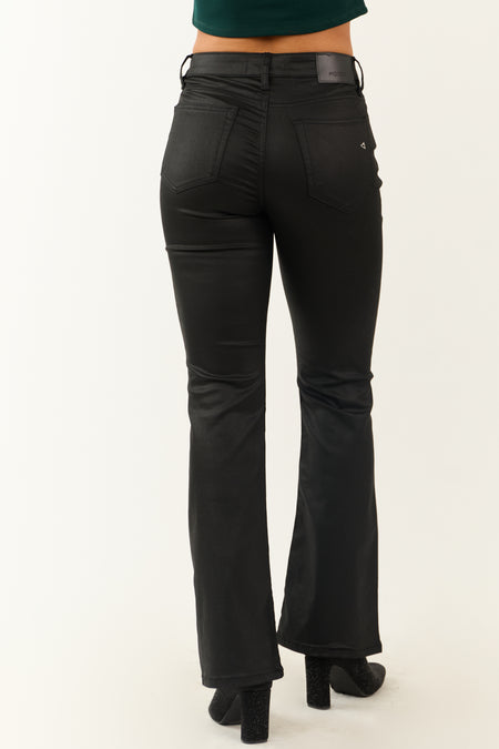 Hidden Jeans Black Coated High Rise Slim Flare Jeans