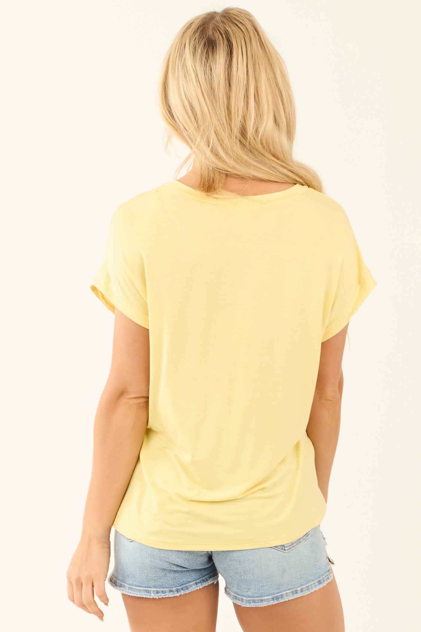 Honeysuckle Short Sleeve V Neckline Loose Fit Top