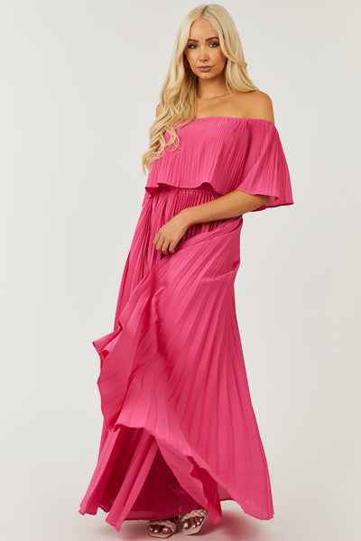 Discoteque Tie-Up Back Ruched Mesh Maxi Dress Hot Pink | Mesh maxi dress,  Hot pink dresses, Hot pink maxi dress