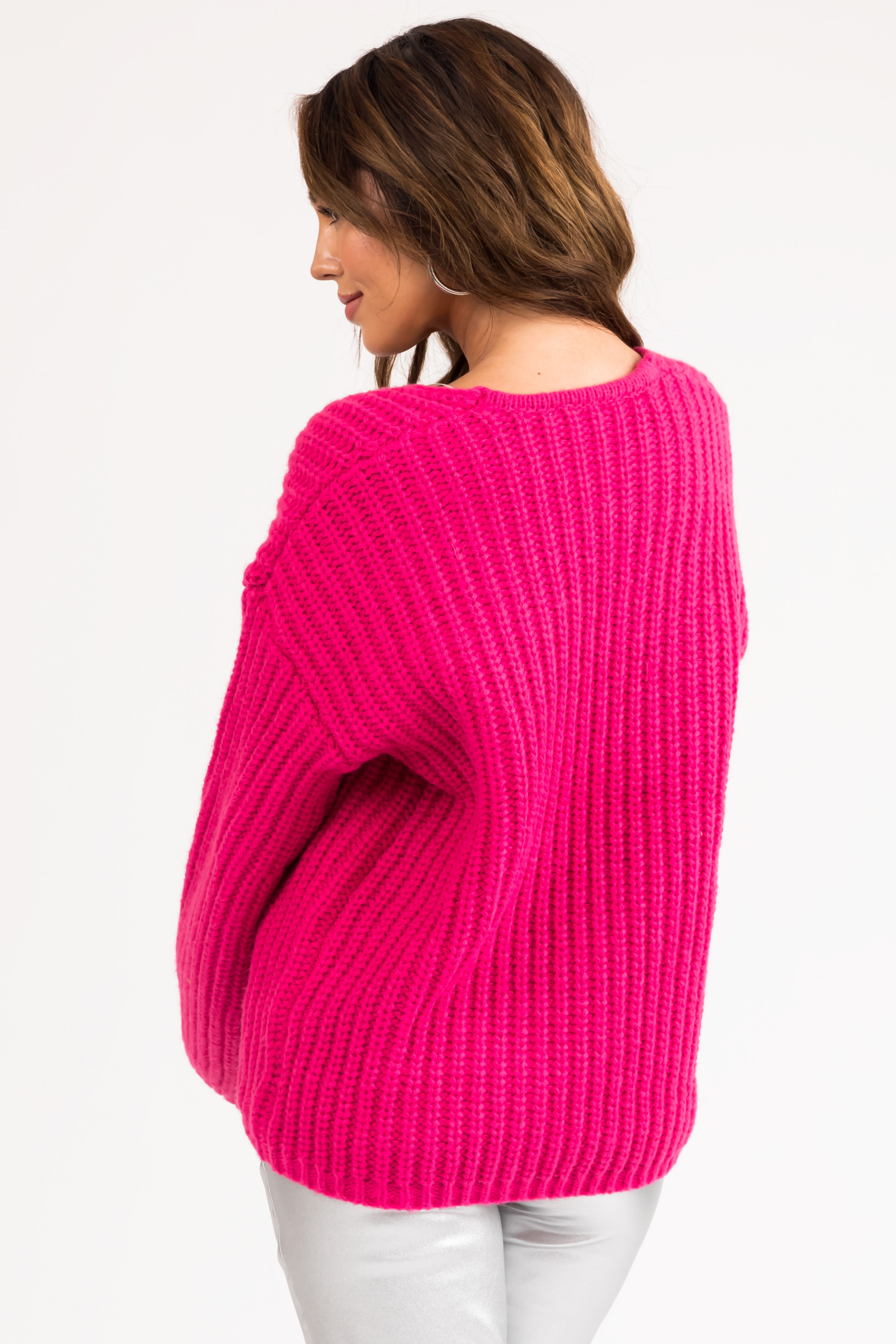 Hot pink deals long sweater