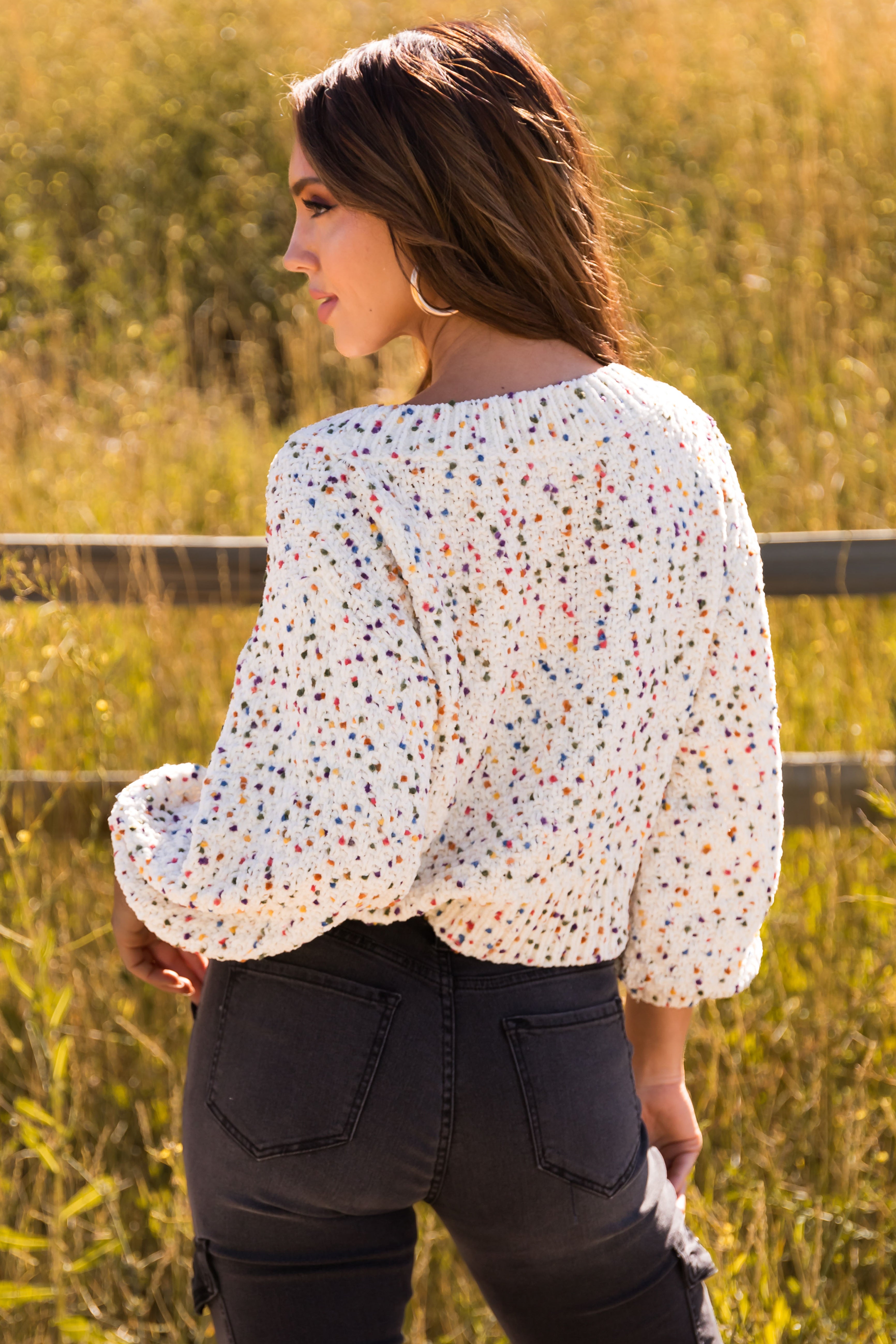 Ivory confetti outlet sweater