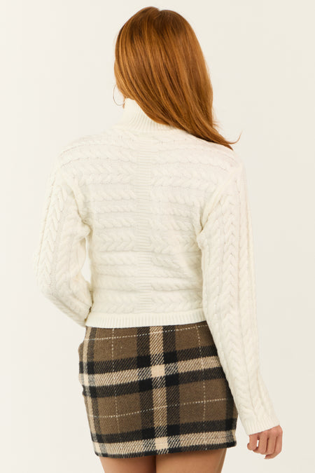 Ivory Crossover Front Knit Sweater