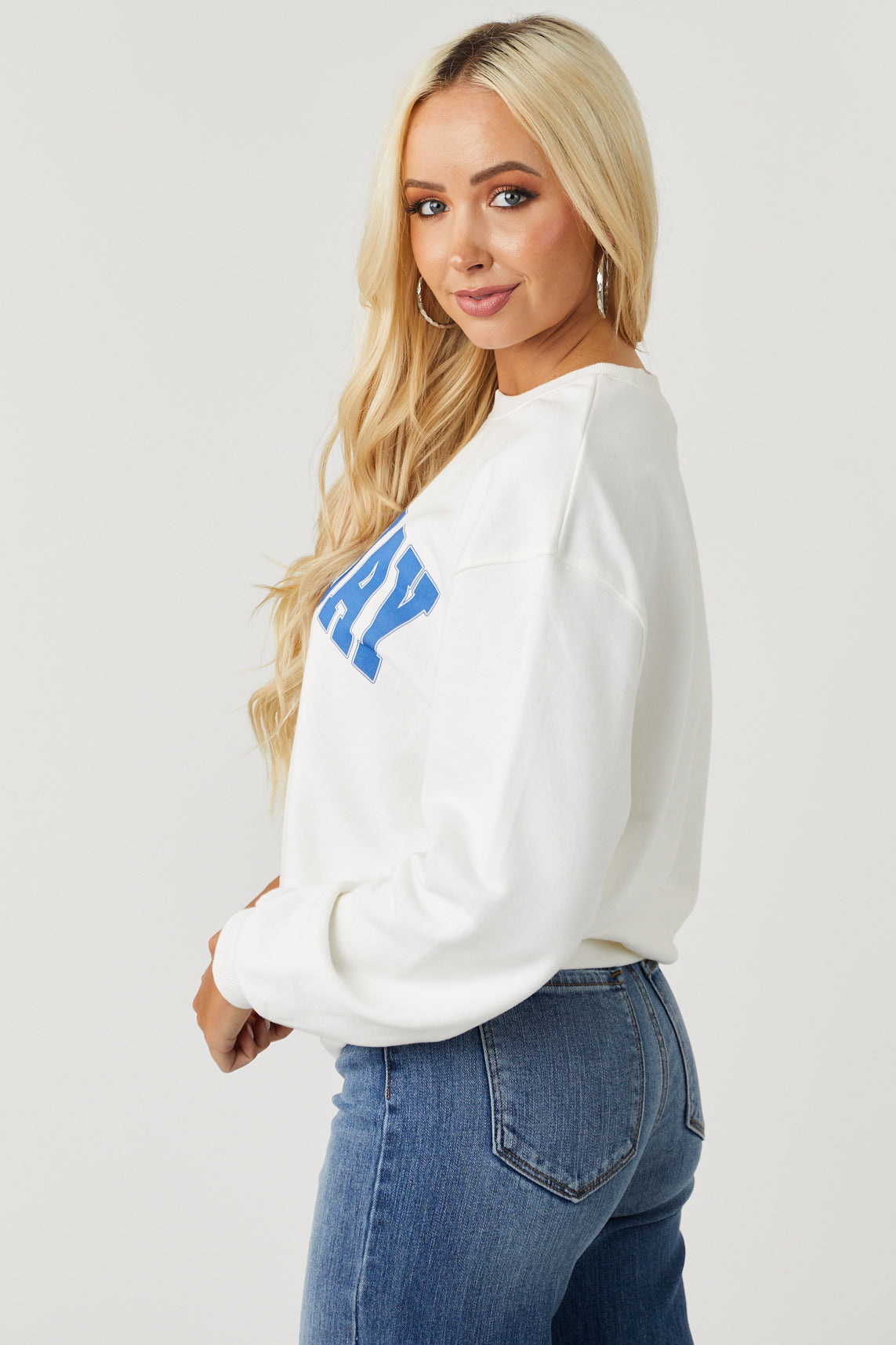 Ivory and Sapphire 'GameDay Vibes' Graphic Sweatshirt