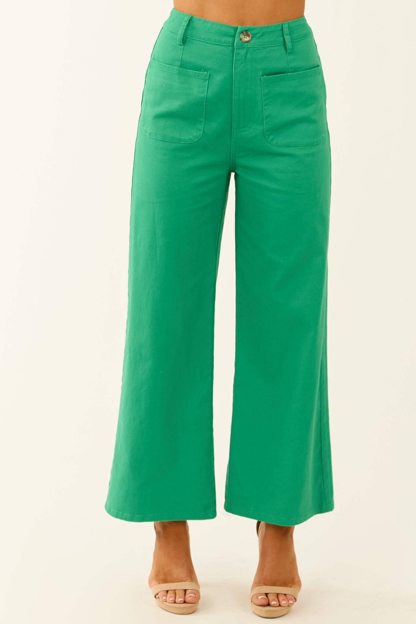 Jade High Waisted Wide Leg Ankle Length Pants