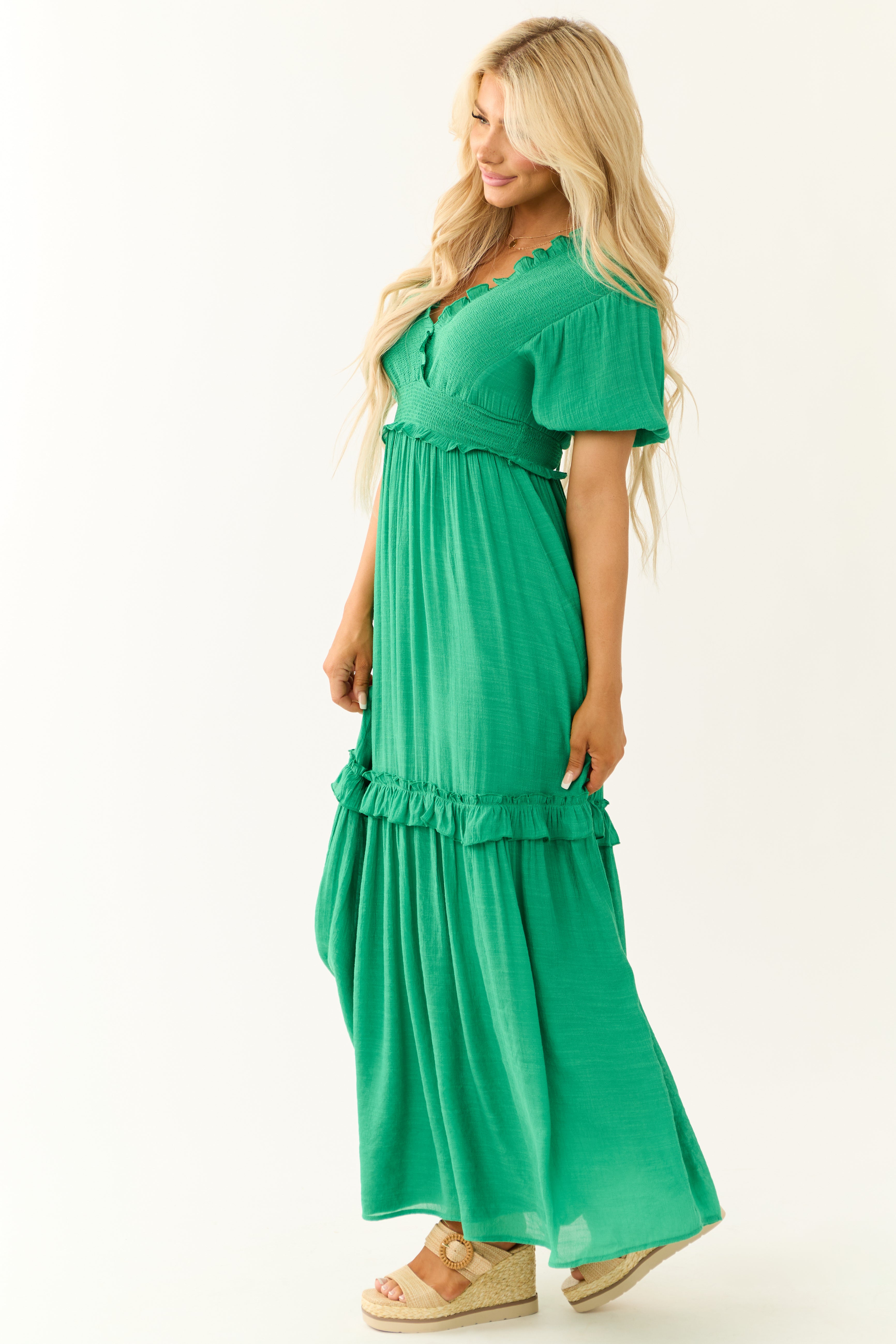 Jade Smocked Woven Maxi Dress