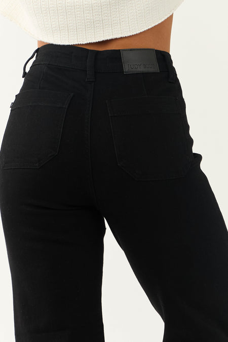 Judy Blue Black Patch Pocket Straight Jeans