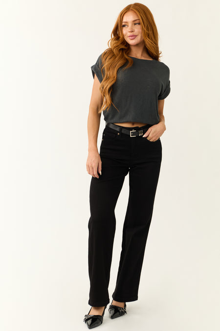 Judy Blue Black Tummy Control Straight Jeans