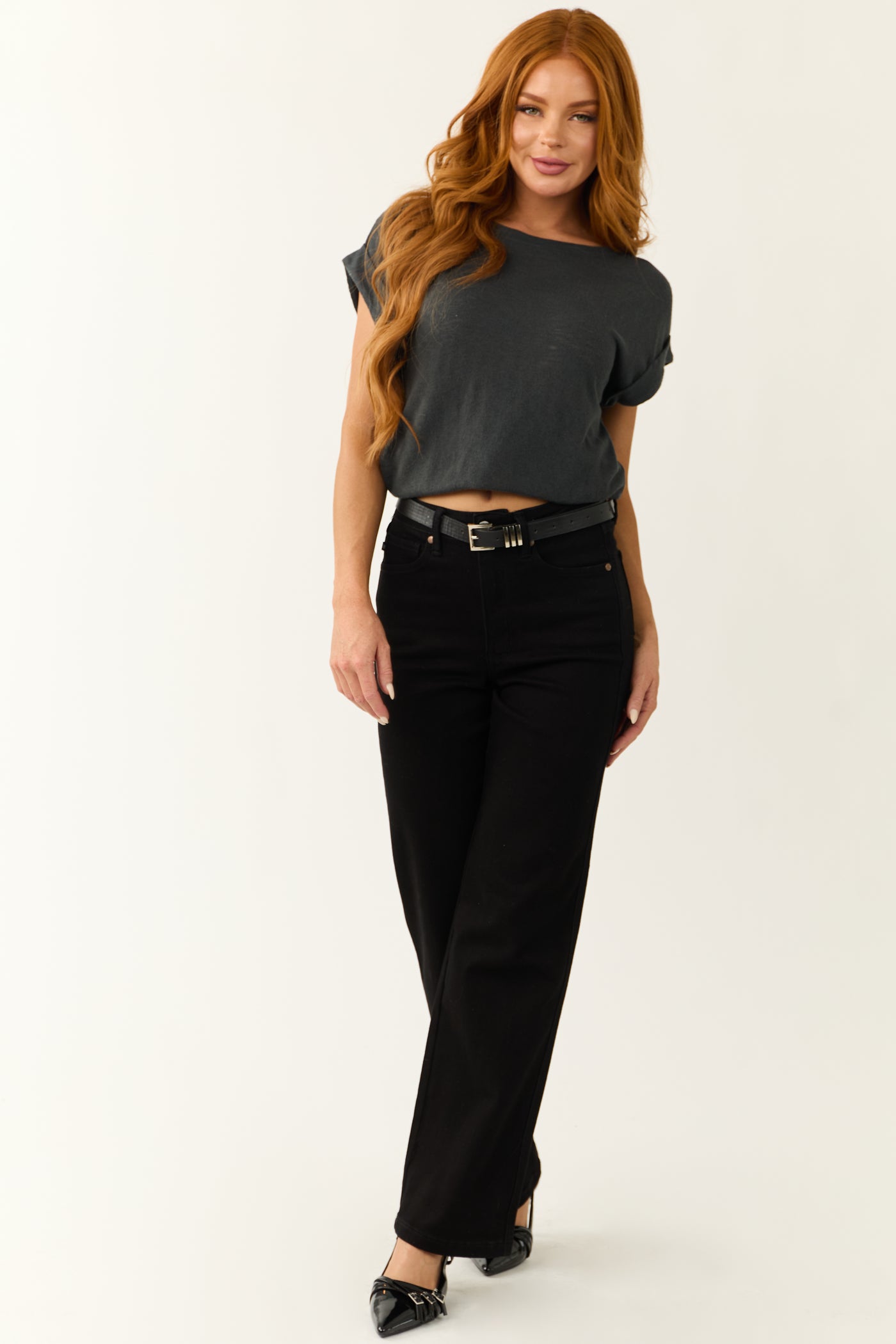 Judy Blue Black Tummy Control Straight Jeans