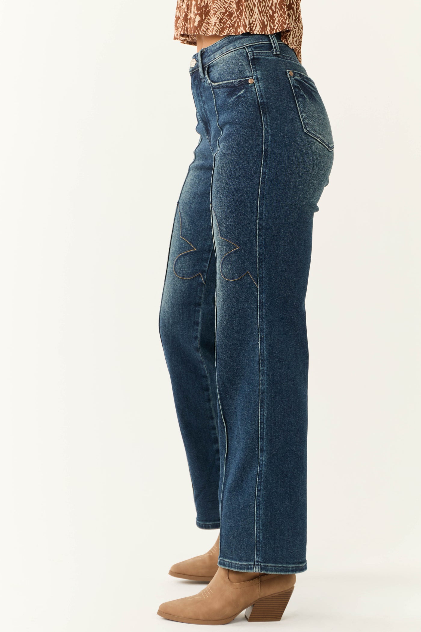 Judy Blue Dark Wash Embroidered Detail Jeans