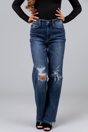 Judy Blue Dark Wash Straight Leg Jeans