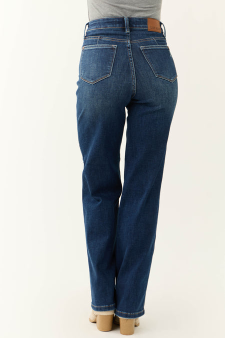 Judy Blue Dark Wash Tummy Control Straight Jeans