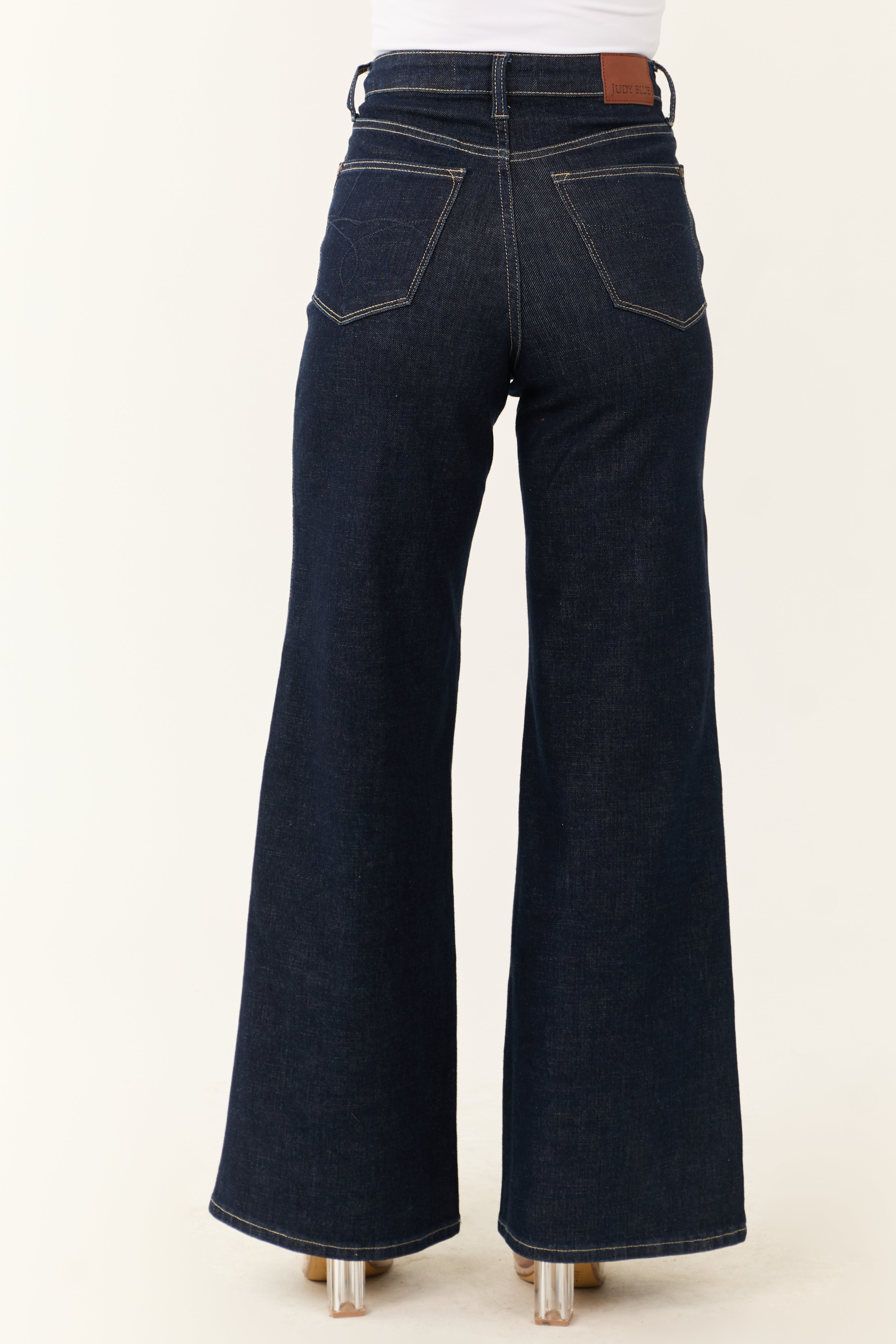 Judy Blue Dark Wash Tummy Control Wide Leg Jeans