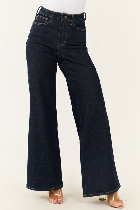 Judy Blue Dark Wash Tummy Control Wide Leg Jeans