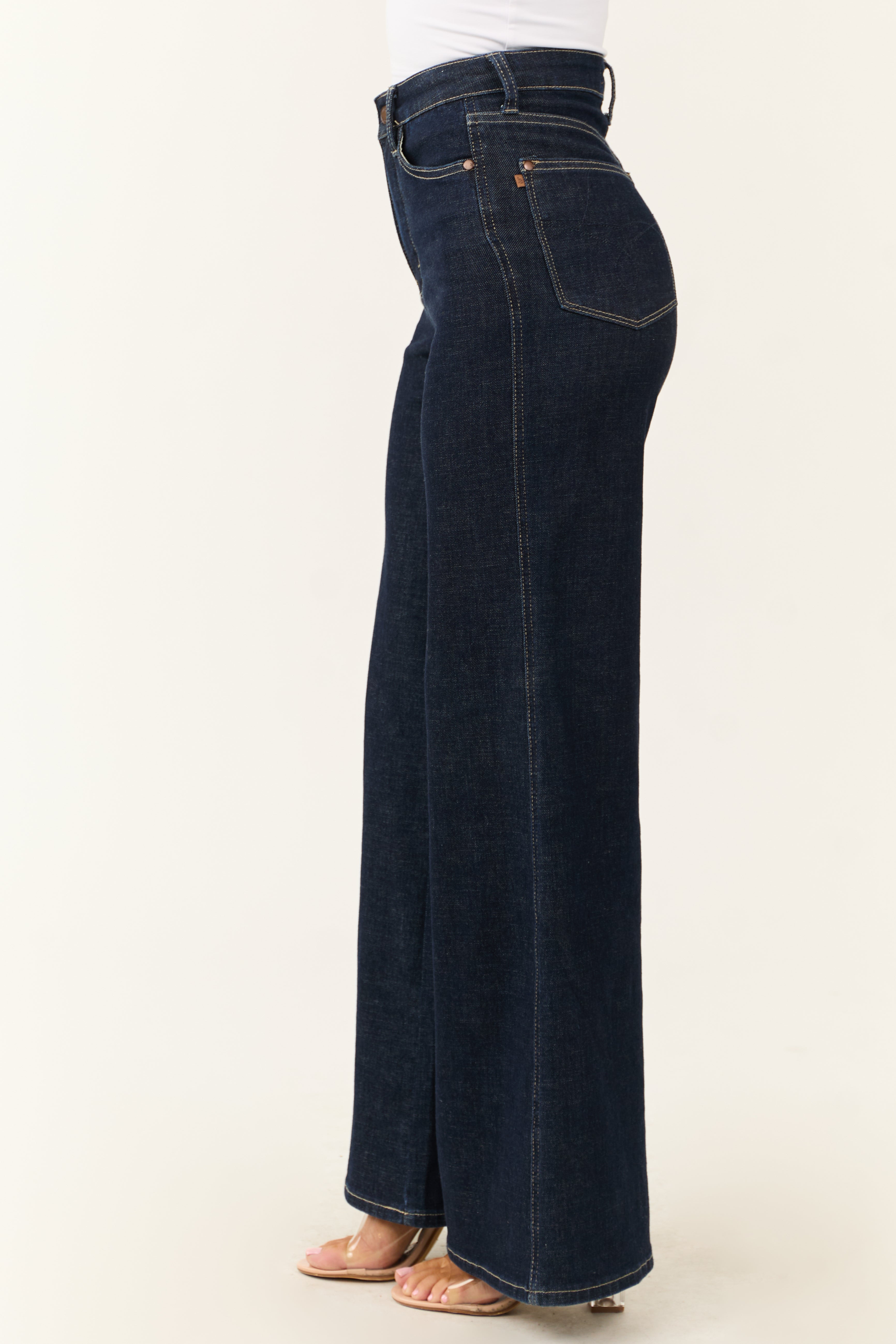 Judy Blue Dark Wash Tummy Control Wide Leg Jeans