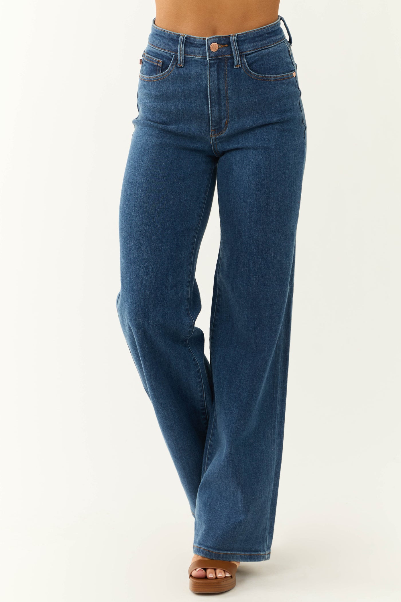 Judy Blue Dark Wash Vintage Wide Leg Jeans