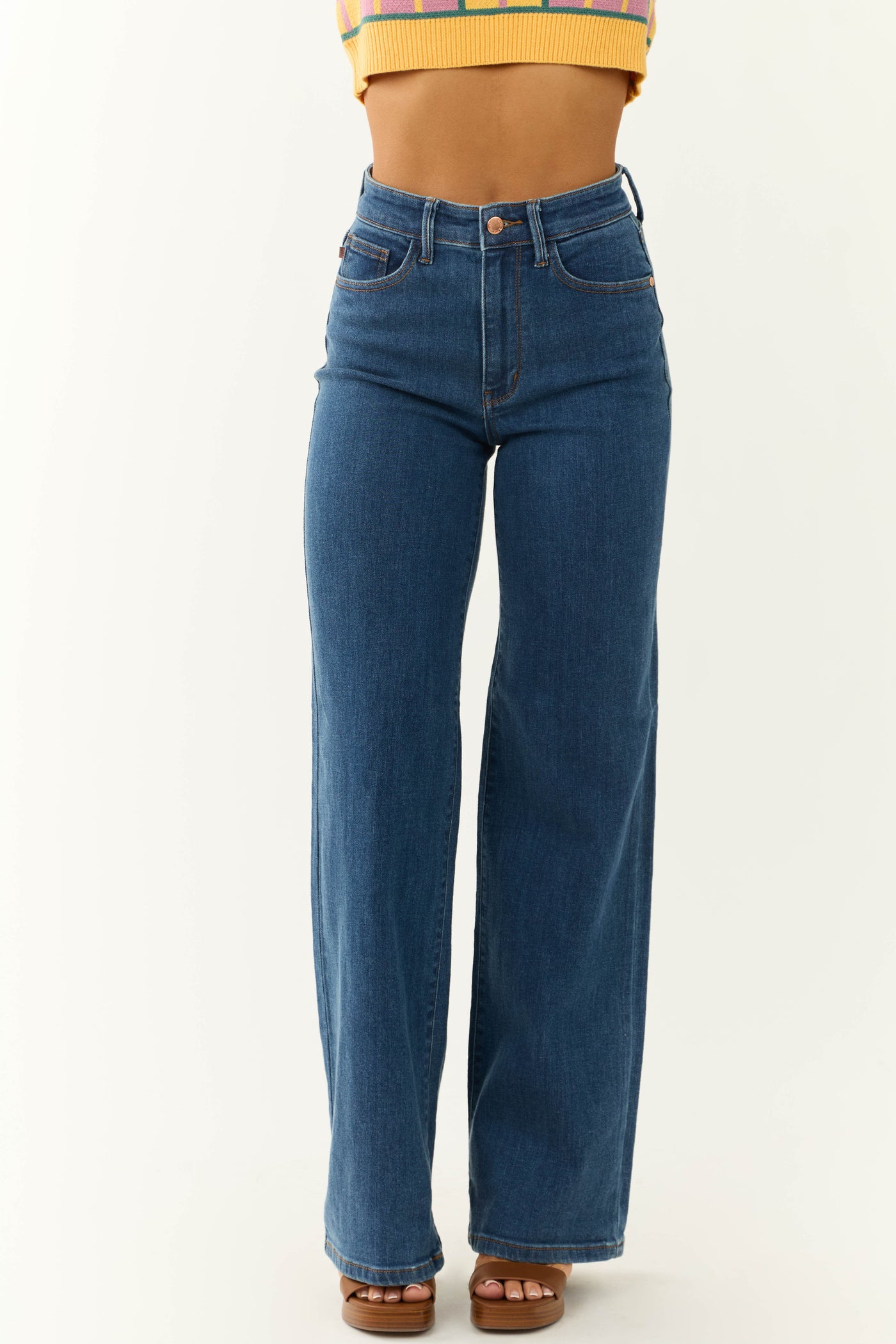 Judy Blue Dark Wash Vintage Wide Leg Jeans