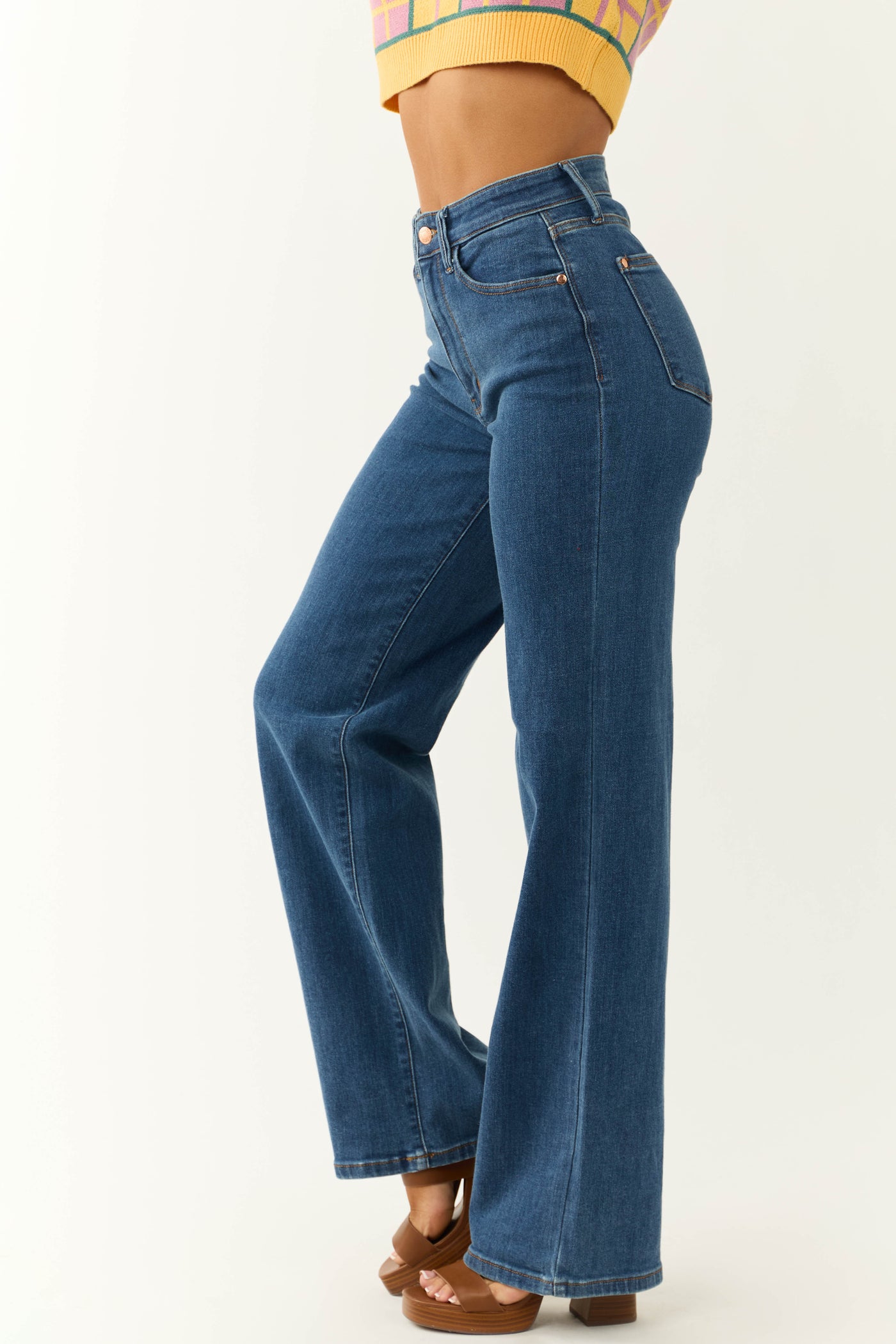 Judy Blue Dark Wash Vintage Wide Leg Jeans