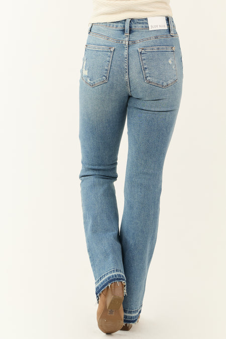 Judy Blue Frayed Hem Medium Wash Bootcut Jeans