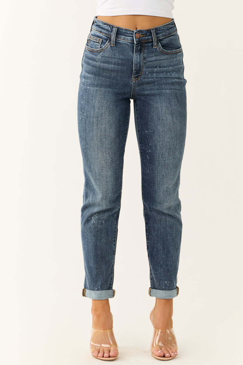 Judy Blue High Rise Bleach Splash Ankle Jeans