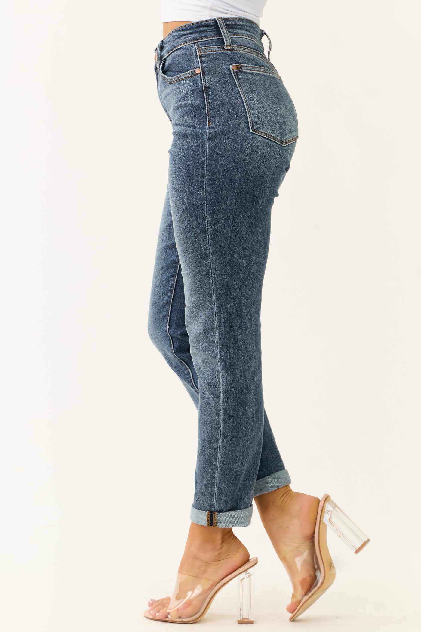 Judy Blue High Rise Bleach Splash Ankle Jeans