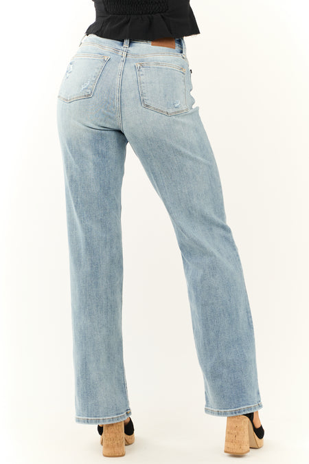 Judy Blue Light Wash High Rise Straight Leg Jeans