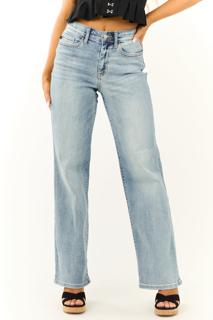 Judy Blue Light Wash High Rise Straight Leg Jeans