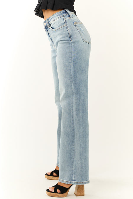 Judy Blue Light Wash High Rise Straight Leg Jeans