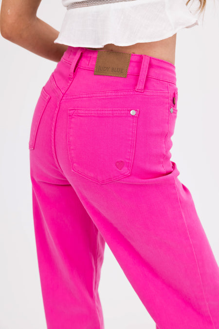 Judy Blue Magenta 90's Straight Leg Jeans