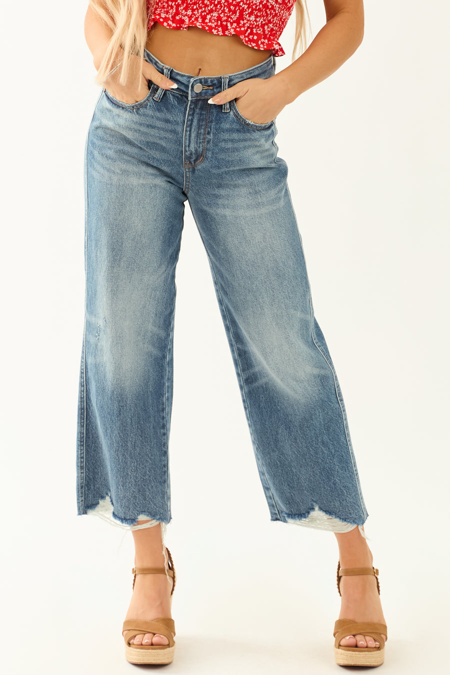 Judy Blue Magic Denim Cropped Wide Leg Jeans