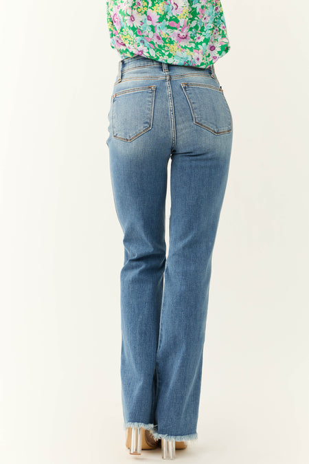 Judy Blue Medium Wash Distressed Flare Jeans